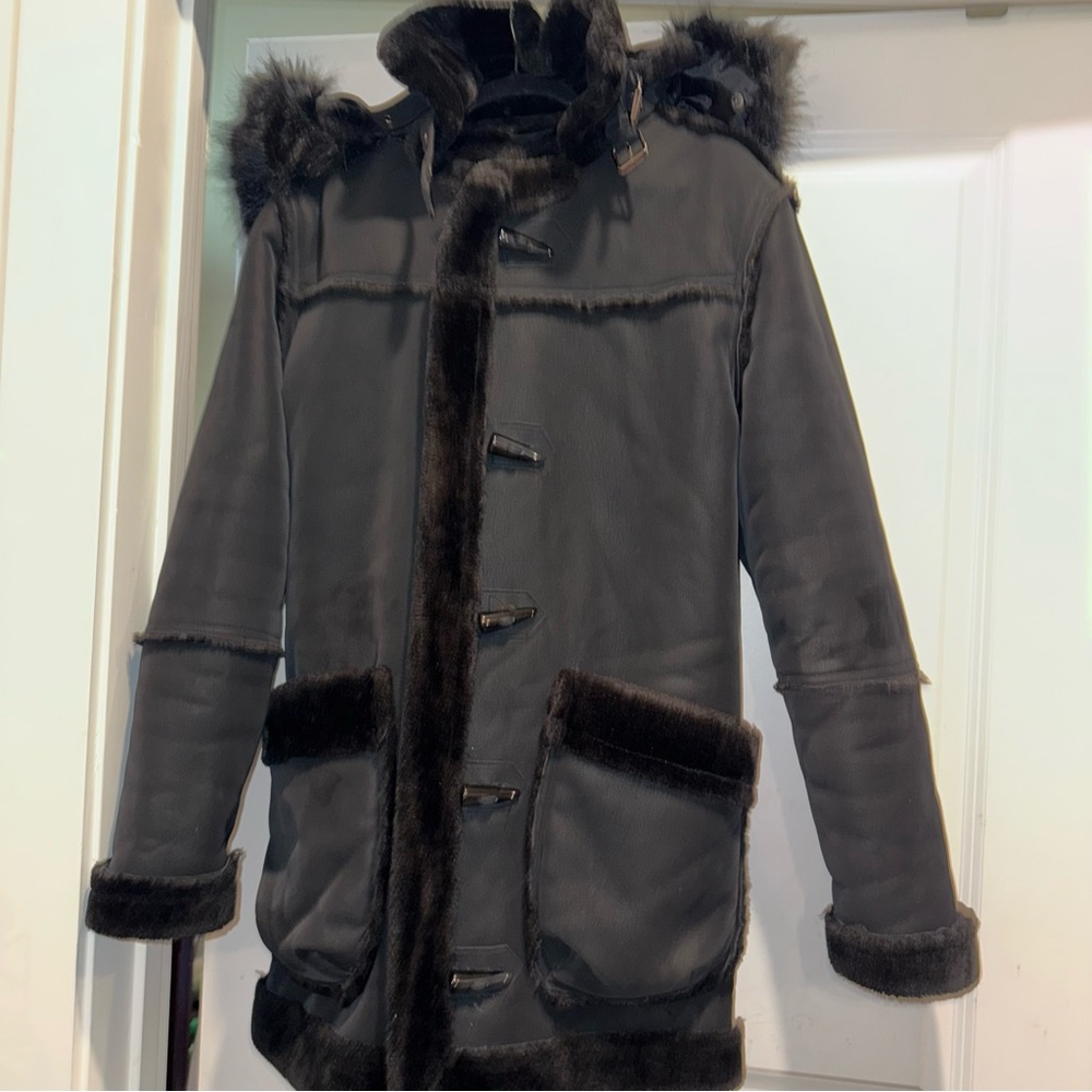 Hudson Outerwear MEN LONG SHEARLING COAT JACKET Sz. S